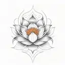 Lotus Flower on fire tattoo design idea
