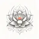 Lotus Flower on fire tattoo design idea