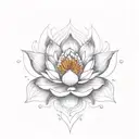 Lotus Flower on fire tattoo design idea