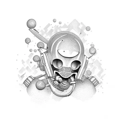 Vespa with man on it smiling tattoo design idea