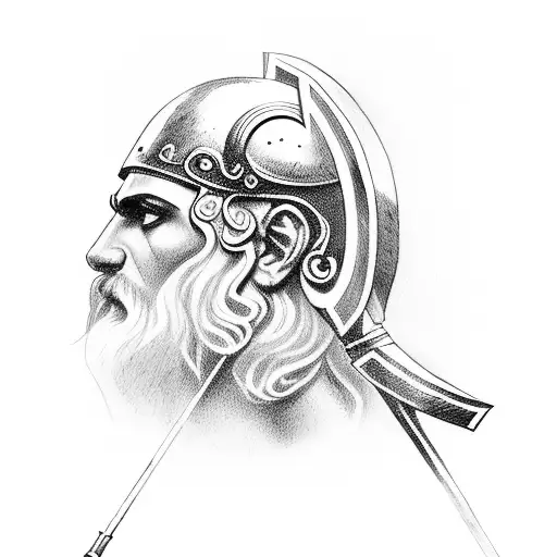 Greek Warriors with spear tattoo design idea