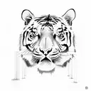 half tiger with half Taurus  tattoo design idea