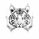 half tiger with half Taurus  tattoo design idea