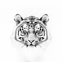 half tiger with half Taurus  tattoo design idea
