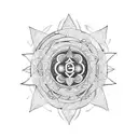 7 chakras with energy flow tattoo design idea