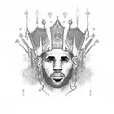 Lebron James Crown tattoo design idea