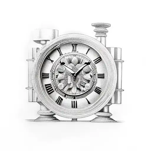 Greek God Zeus with a clock tattoo design idea