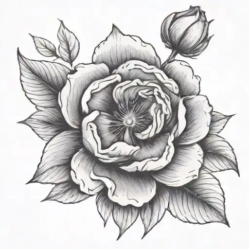 violet flower tattoo design idea