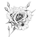 rose, marigold, daisy, daffodil  tattoo design idea