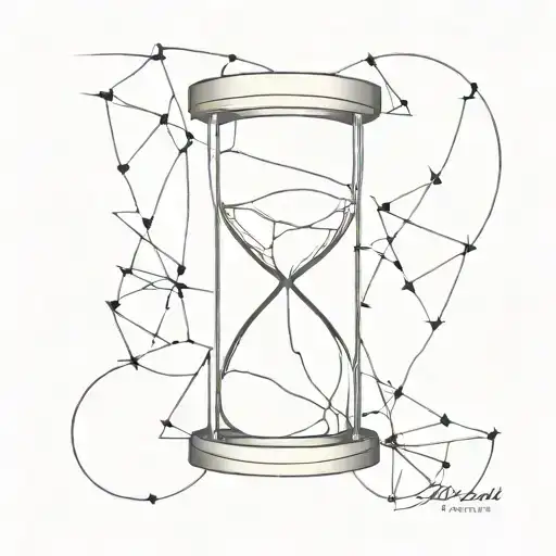 hour glass shards tattoo design idea