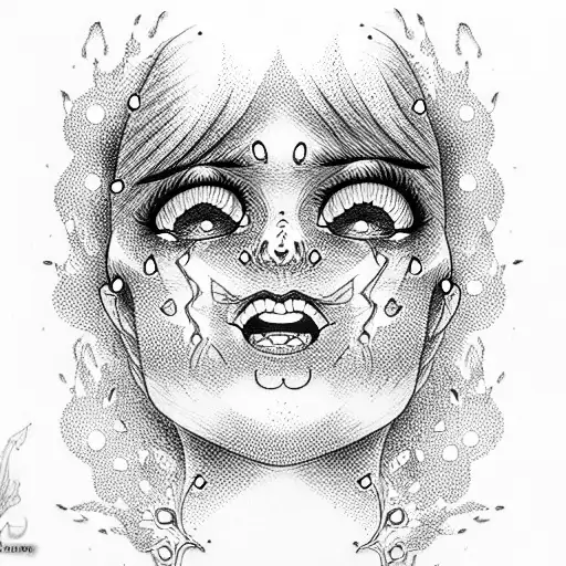 ahegao  tattoo design idea