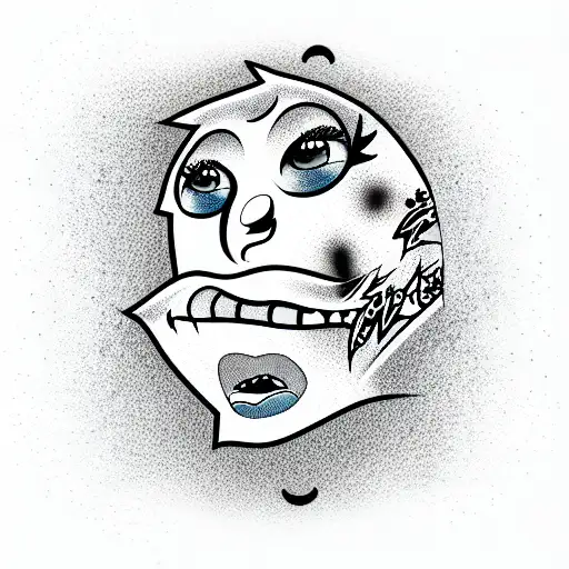 ahegao  tattoo design idea