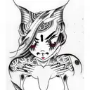 ahegao  tattoo design idea