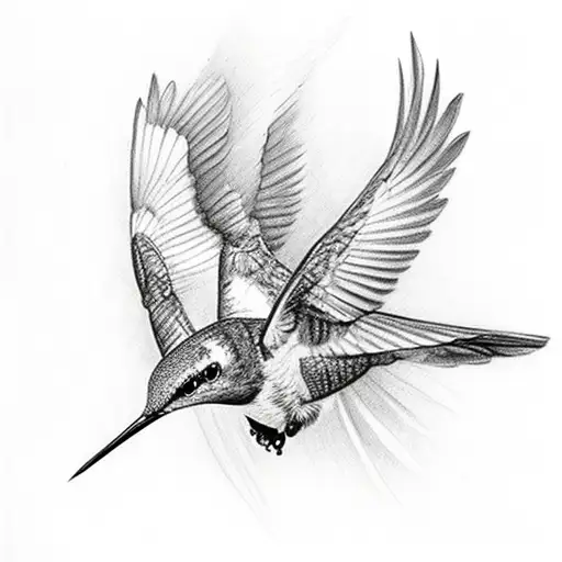 hummingbird and bald Eagle  tattoo design idea