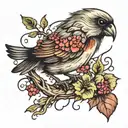 bird daughter heartbeat branch tattoo design idea