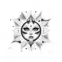 sun moon tattoo design idea