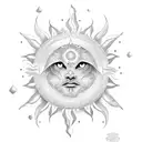 sun moon tattoo design idea