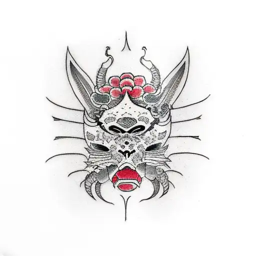 strong headache tattoo design idea