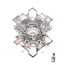 strong headache tattoo design idea