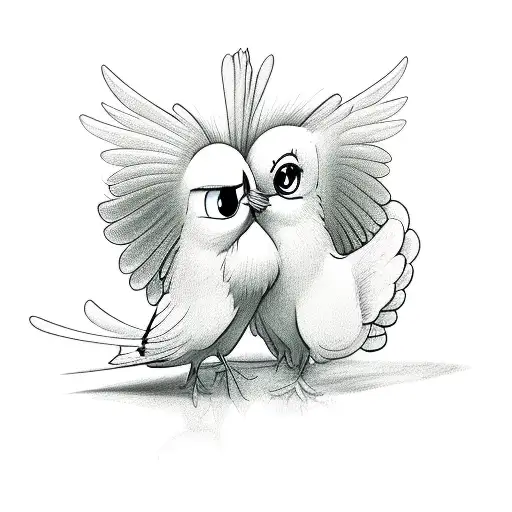 tweety bird hugging an angel  tattoo design idea