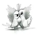 tweety bird hugging an angel  tattoo design idea