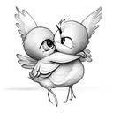 tweety bird hugging an angel  tattoo design idea