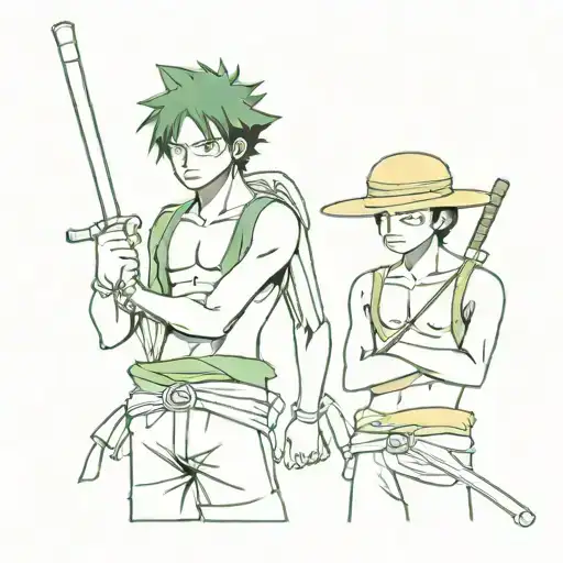 luffy y zoro roronoa tattoo design idea