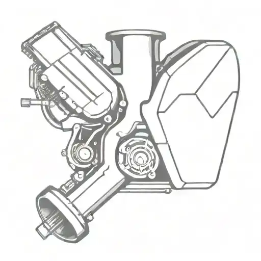 heart shaped car engine corvette C5 tattoo design idea