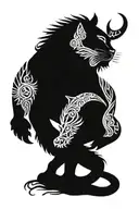 Main Idea: Image representing ambition, determination, and strength. Style: Contemporary tribal with animal elements. De tattoo design idea