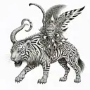 Main Idea: Image representing ambition, determination, and strength. Style: Contemporary tribal with animal elements. De tattoo design idea