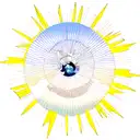 A minimalist design of a sun with rays transforming into chill waves, symbolizing the client's love for both the sun and relaxation tattoo design idea