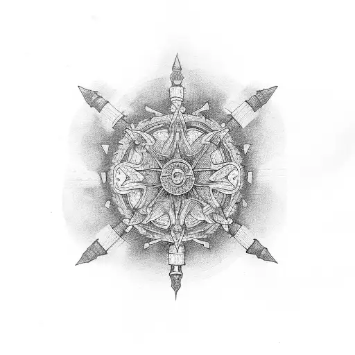 Dharma wheel tattoo design idea