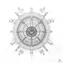 Dharma wheel meats Deathstar tattoo design idea