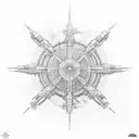Dharma wheel meats Deathstar tattoo design idea