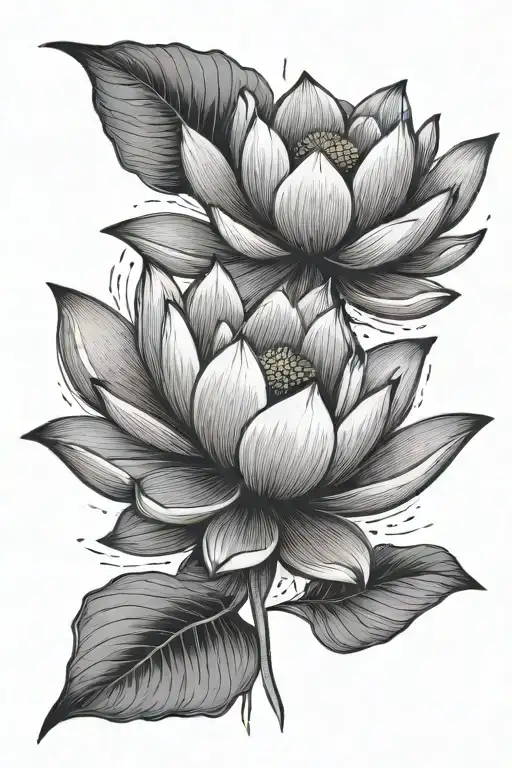 lotus flower with japanese edges  tattoo design idea