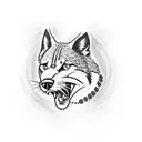 Design a dotwork tattoo featuring a WSU Cougars football player with a dog by their side tattoo design idea