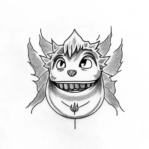 calcifer from The Howl's Moving Castle as couple tattoo tattoo design idea