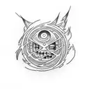 calcifer from The Howl's Moving Castle as couple tattoo tattoo design idea