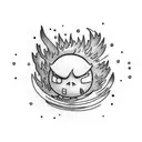 calcifer from The Howl's Moving Castle as couple tattoo tattoo design idea
