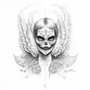 bad angel tattoo design idea