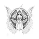 bad angel tattoo design idea