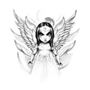 bad angel tattoo design idea