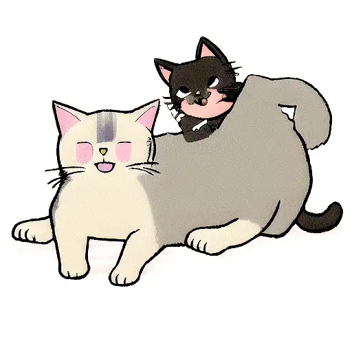  the cat will shout to the dog from h20 "oh no run" Austalian. the dog should have half its body up li tattoo design idea