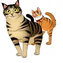 Cat and dog, where the cat will shout to the dog from h20 "oh no run" Austalian. the dog should have half its body up li tattoo design idea