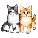 Cat and dog, where the cat will shout to the dog from h20 "oh no run" Austalian. the dog should have half its body up li tattoo design idea