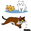 Cat and dog, where the cat will shout to the dog from h20 "oh no run" Austalian. the dog should have half its body up li tattoo design idea