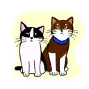 Cat and dog, where the cat will shout to the dog from h20 "oh no run" Austalian. the dog should have half its body up li tattoo design idea