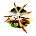 tree merging with fenix tattoo design idea