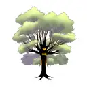 tree merging with fenix tattoo design idea