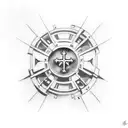 Cross as a spaceship tattoo design idea